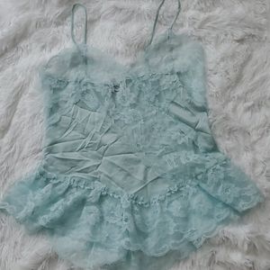 Vtg  Lace Chemise Cami Top
